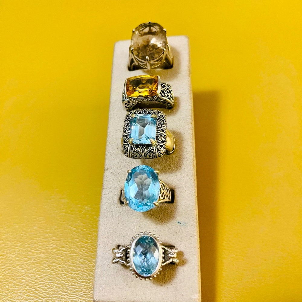 Vintage Sterling Simi-precious stones